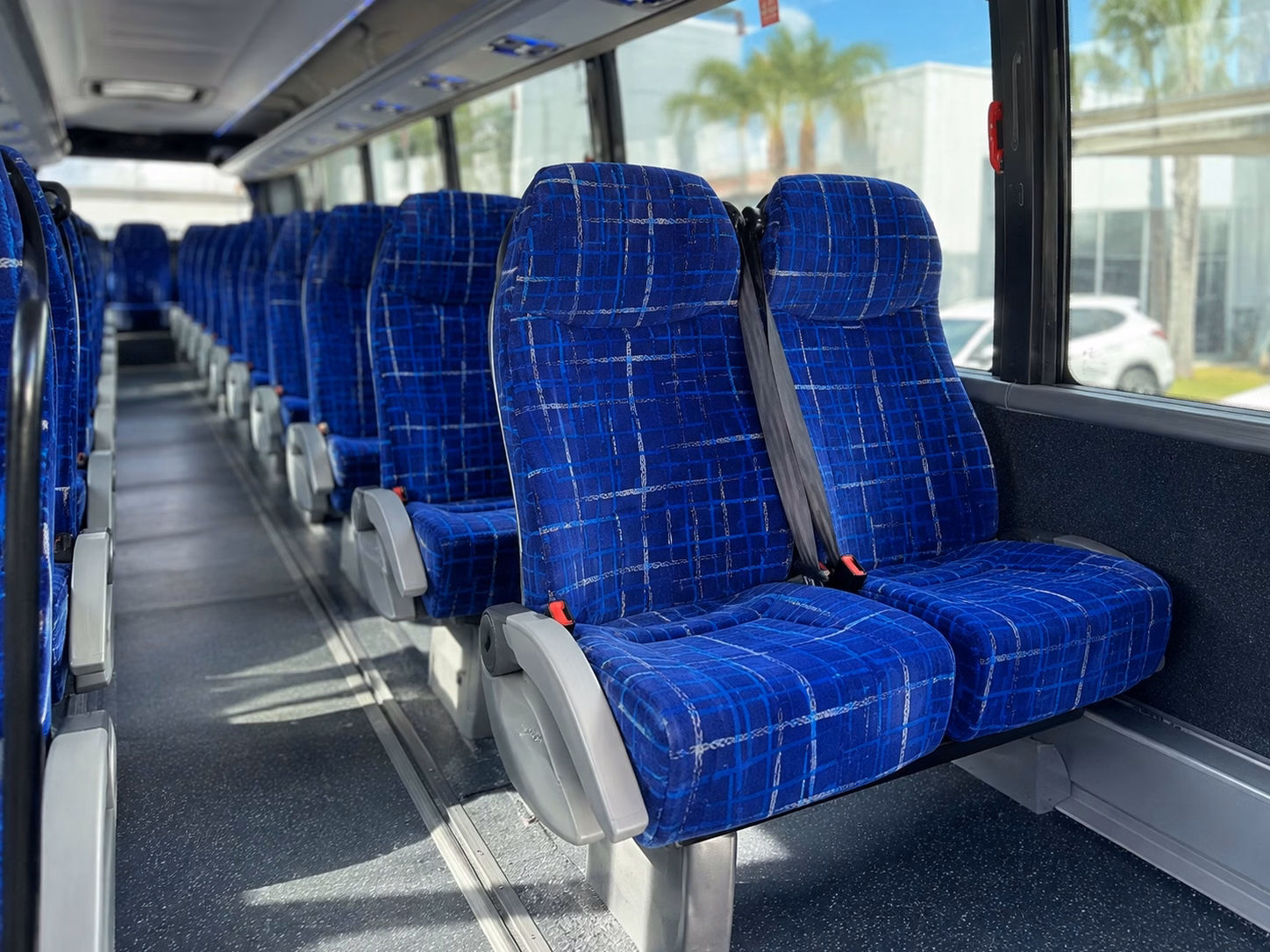 56 passenger charter bus inside