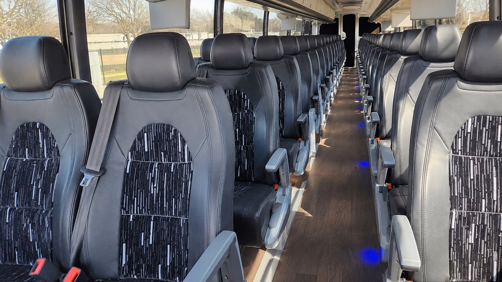 56 passenger charter bus interior